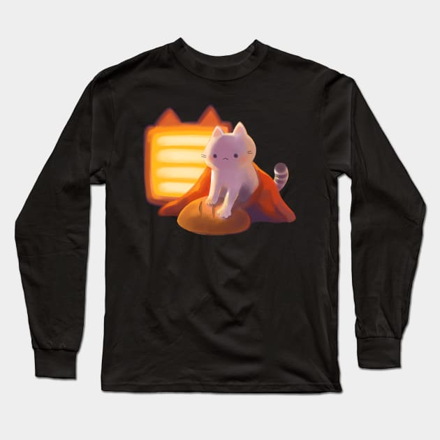 Warm Kitty Kneading Bread Long Sleeve T-Shirt by vooolatility